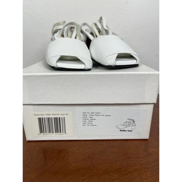 Reike Nen Open Toe Strap Sandals in White Size 6